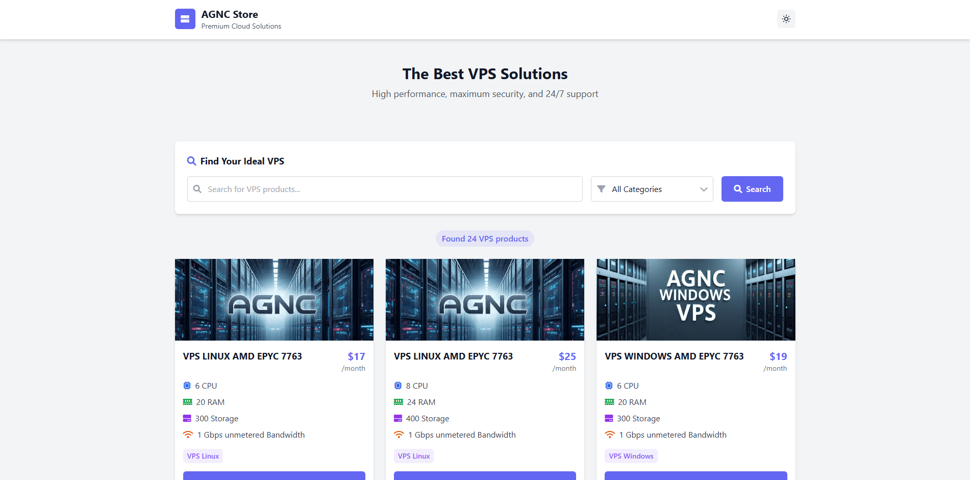 AGNC Store Premium Cloud Solutions